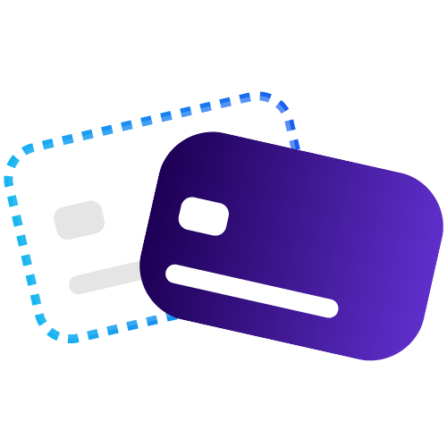 Cartoon Illustration of a Purple Bank Card.